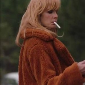 Rust Orange Long Sherpa Coat W/ Pockets Like Beth Dutton From Yellowston…